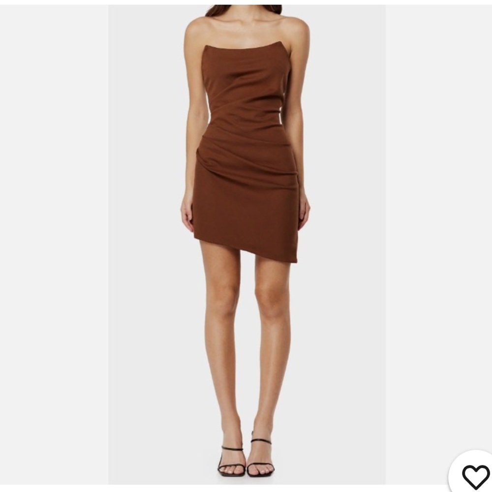 Elegant Brown Strapless Dress